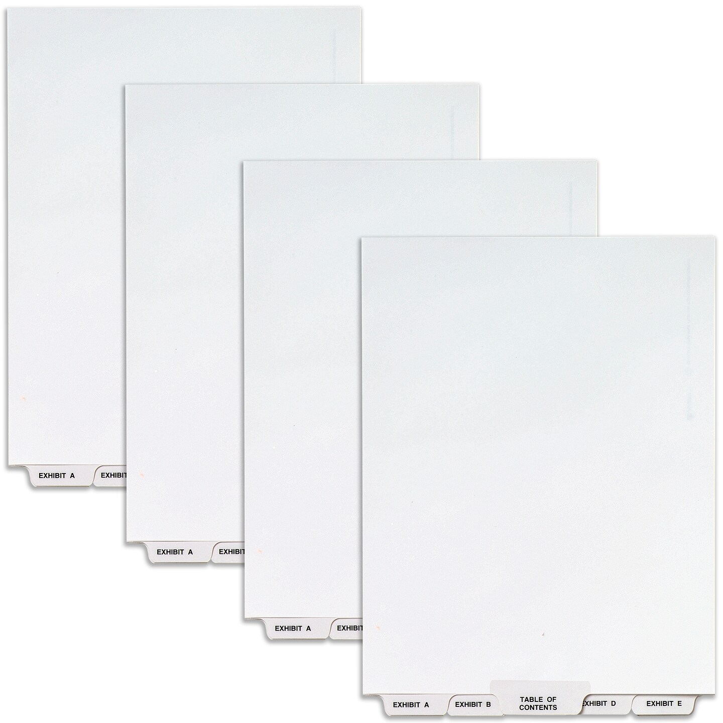 Avery Legal Exhibit Binder Dividers, Preprinted EXHIBIT A-Z and Table of Contents Bottom Tabs, Unpunched Letter Size, 1 Set Collated, 4 Sets per Pack (11376)