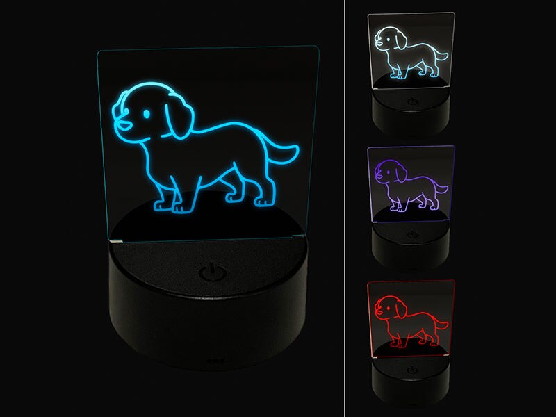 Labrador Retriever Standing Dog 3D Illusion LED Night Light Sign Nightstand Desk Lamp