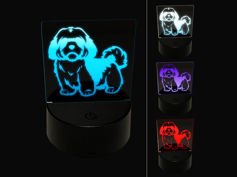 ミュージシャン t-Ace 3D LANP Alert Shaggy Shih Tzu Dog 3D Illusion LED Night Light Sign