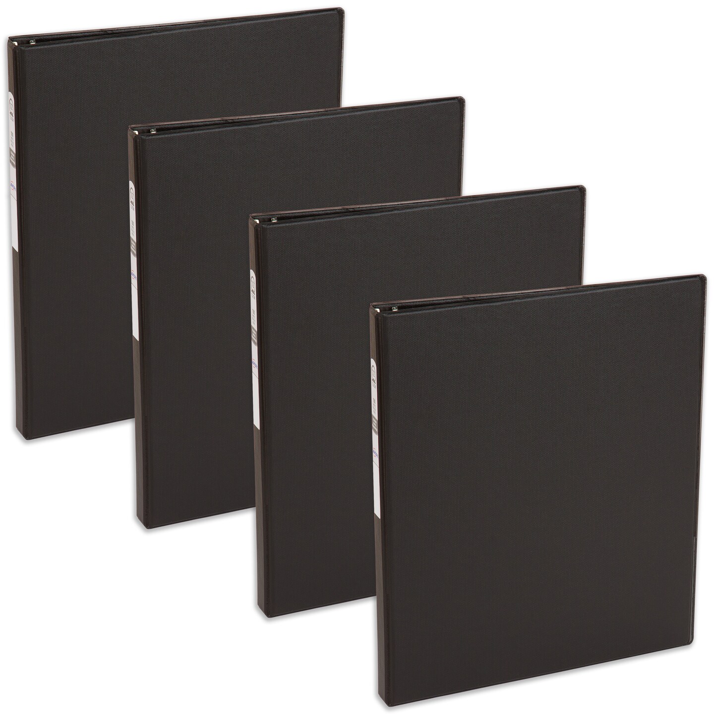 Avery Economy 3 Ring Binder, 1/2 Inch Round Rings, 4 Black Binders (03201)
