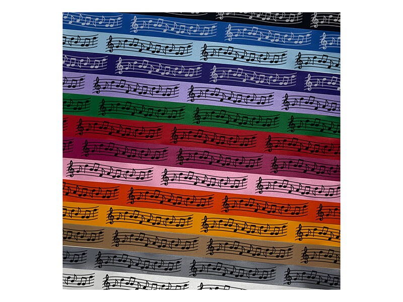 Music Staff with Notes Satin Ribbon for Bows Gift Wrapping - 1&#x22; - 3 Yards