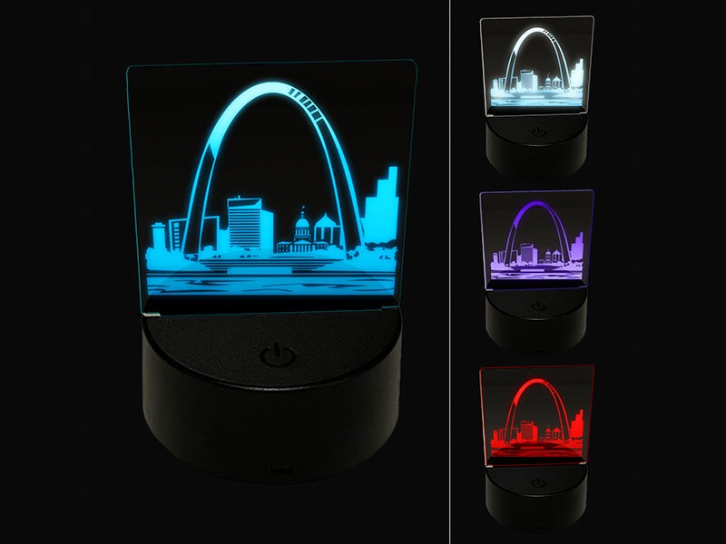 St Louis Gateway Arch Missouri Landmark 3D Illusion LED Night Light Sign Nightstand Desk Lamp