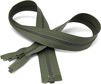 31" Vislon Zipper ~ YKK #5 Molded Plastic ~ Separating - 567 Olive Green (1 Zipper/Pack)