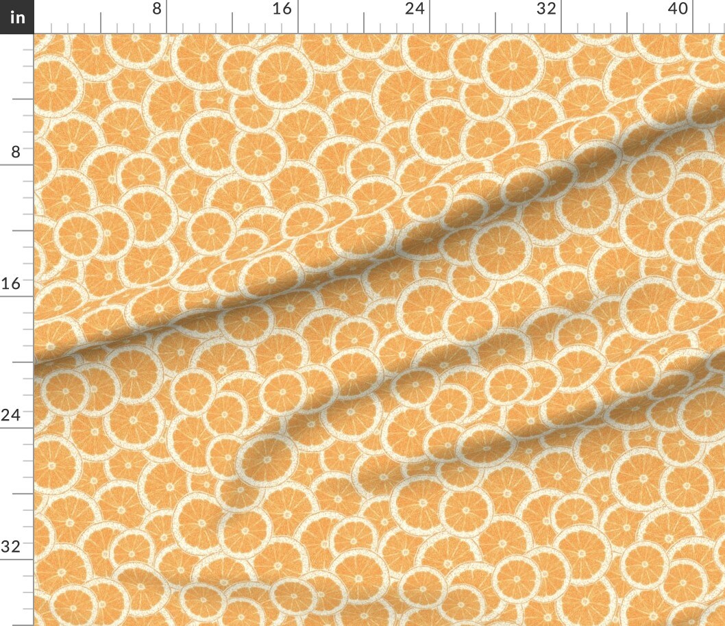 Orange Fruit Citrus Summer Food Tropical Kitchen Tangerine Custom Printed Fabric by Spoonflower Various Fabrics by the Yard or Fat Quarter