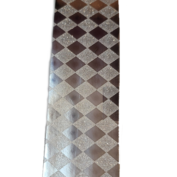 1 1/2 Diamond Pattern Dust Silver Ribbon 100 yards