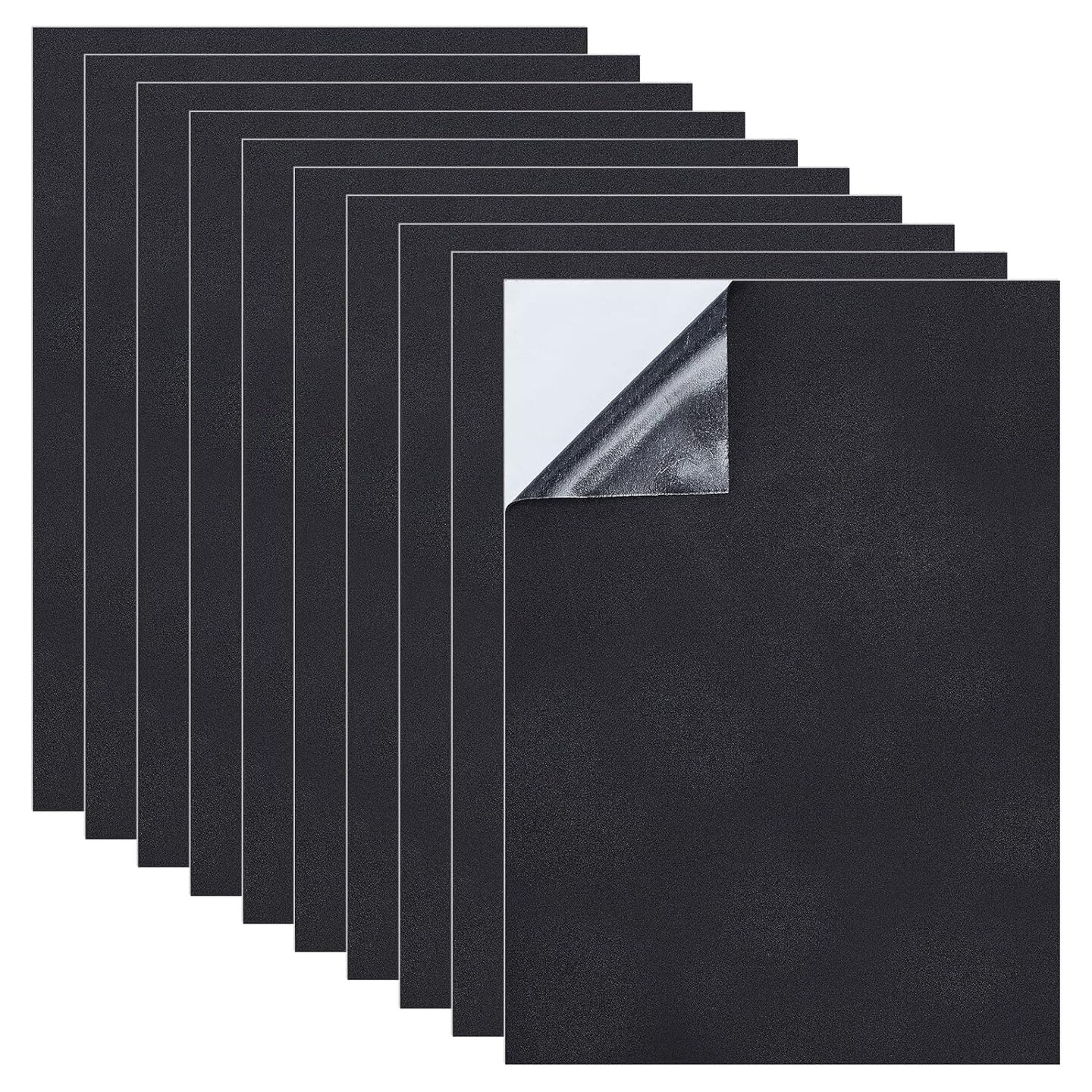 10PCS 1mm Thick Self-Adhesive Foam Sheet 8.3x11.8 Insulation Foam for Halloween Decor, Containers and Furniture Protection, Black