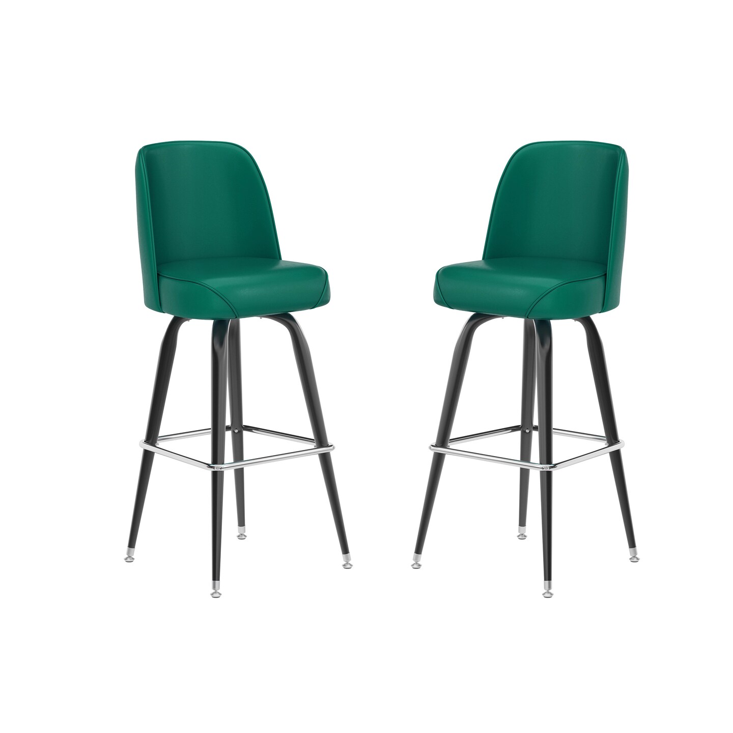 Emma and Oliver 2 Pack Metal Barstool with Swivel Bucket Seat