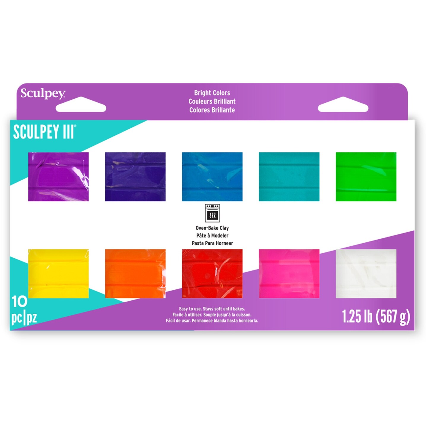 Sculpey III Oven-Bake Clay 2oz 10/Pkg-Bright Ideas