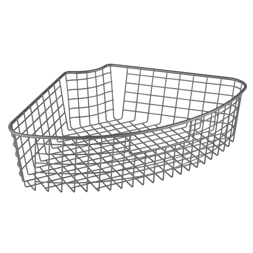 mDesign Kitchen Cabinet Lazy Susan Storage Basket, 1/4 Wedge