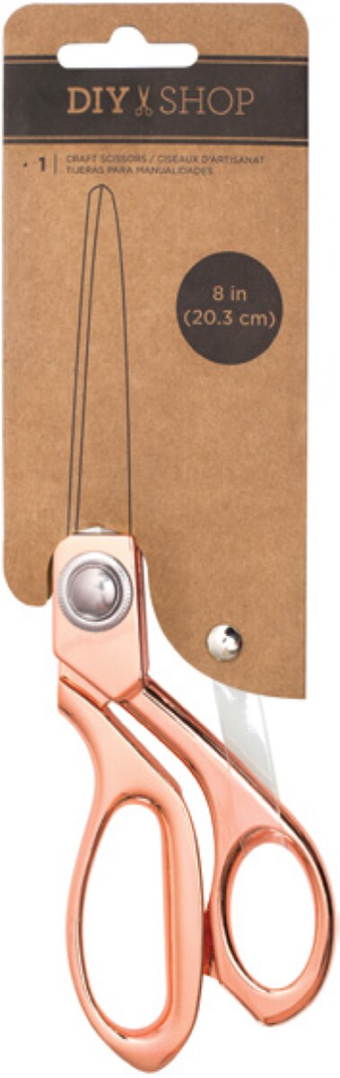 Diy Shop Craft Scissors 8&#x22;-Rose Gold