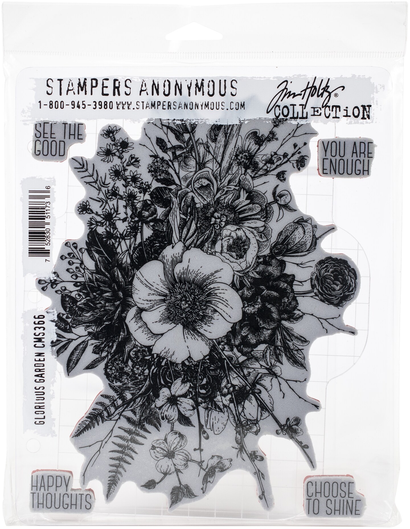 Tim Holtz Cling Stamps 7″X8.5″: Flower Shop