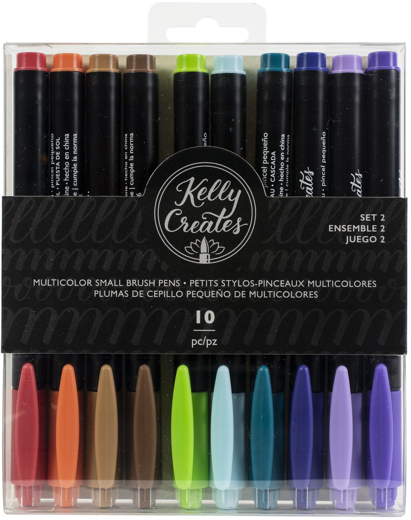 Kelly Creates Small Brush Pens 10/Pkg-Multicolor Set 2