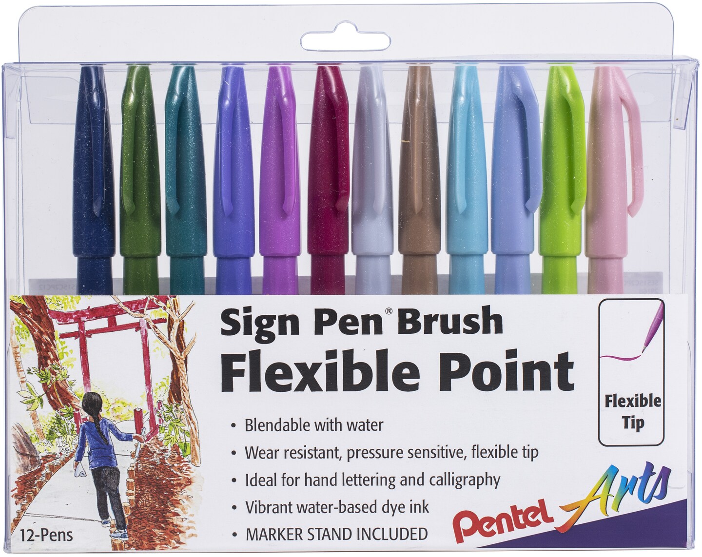 Hand Lettering Brush Markers - 12 Assorted Colors