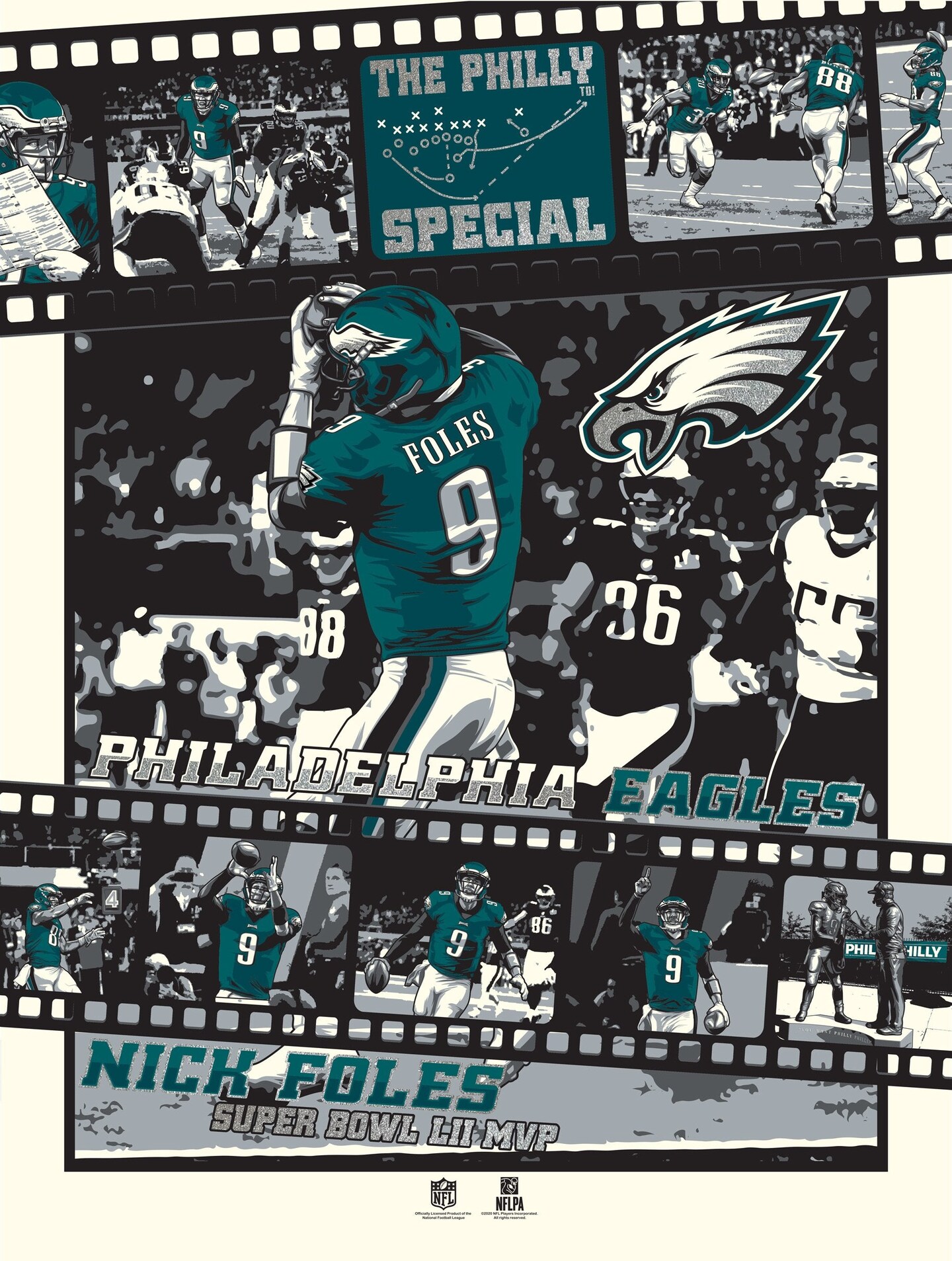 Phenom Gallery Philadelphia Eagles Super Bowl LII 18" x 24" Deluxe Framed Serigraph