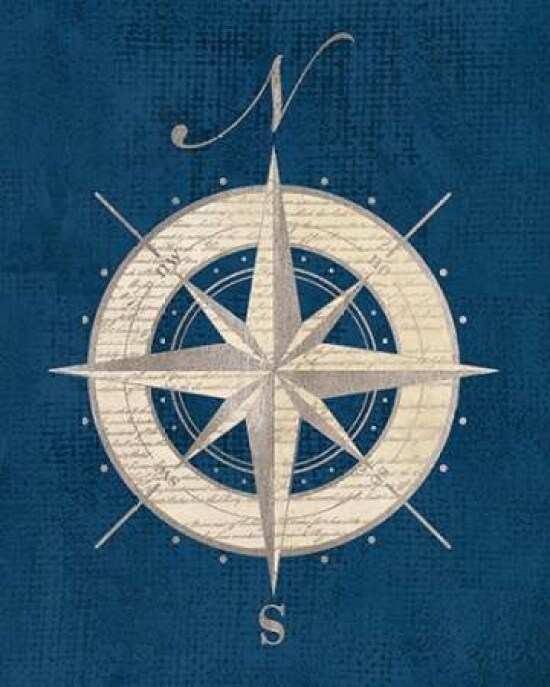Compass Rose Coastal Blue Poster Print by Sam Appleman - Item # VARPDX911APP1031B