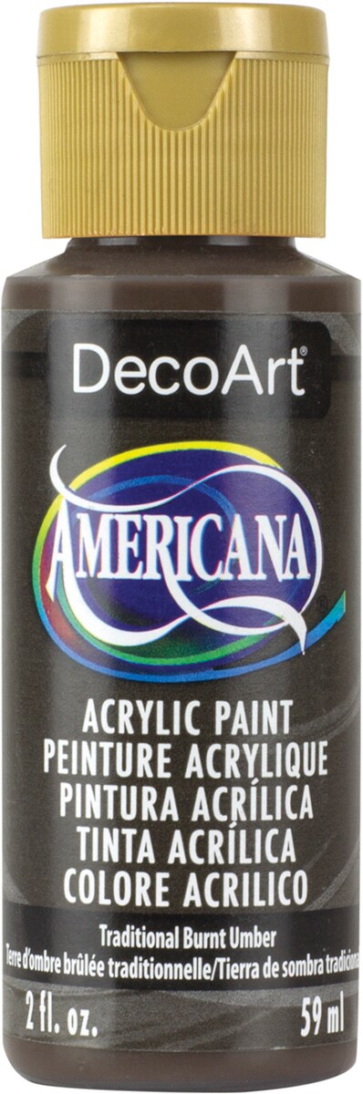 Decoart Americana Acrylic Paint 2Oz-Traditional Burnt Umber - Opaque