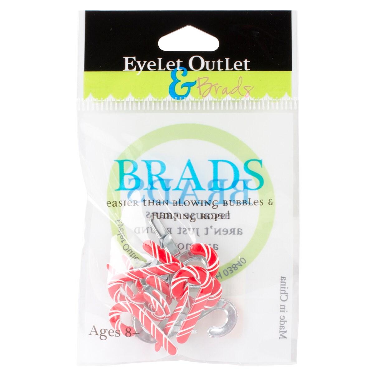 Eyelet Outlet Shape Brads 12/PkgCandy Canes Michaels