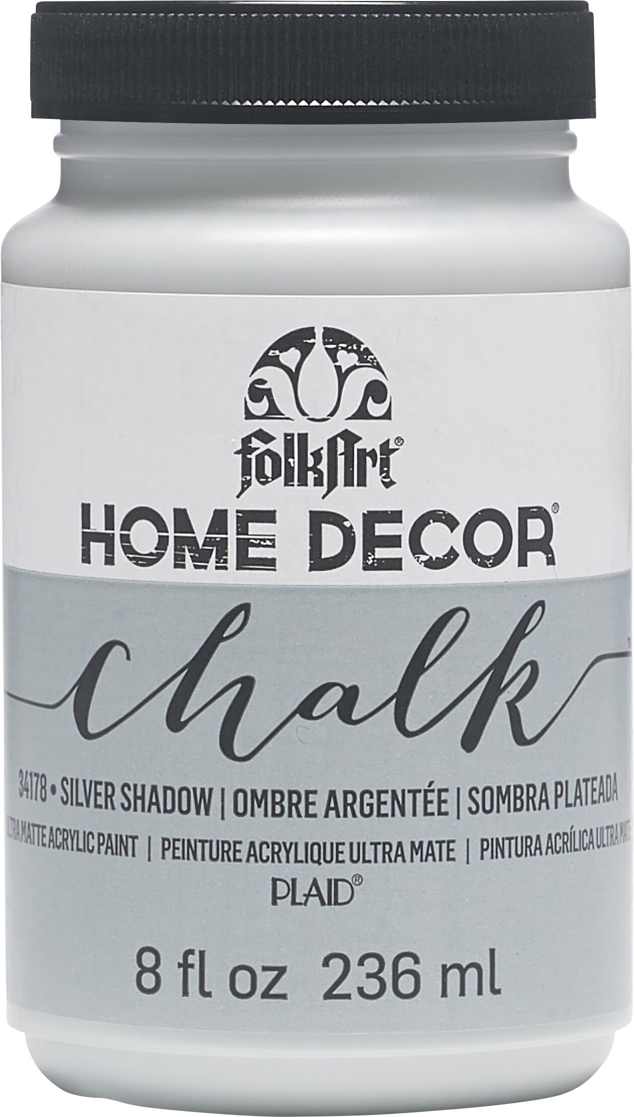 Folkart Home Decor Chalk Paint 8Oz-Silver Shadow