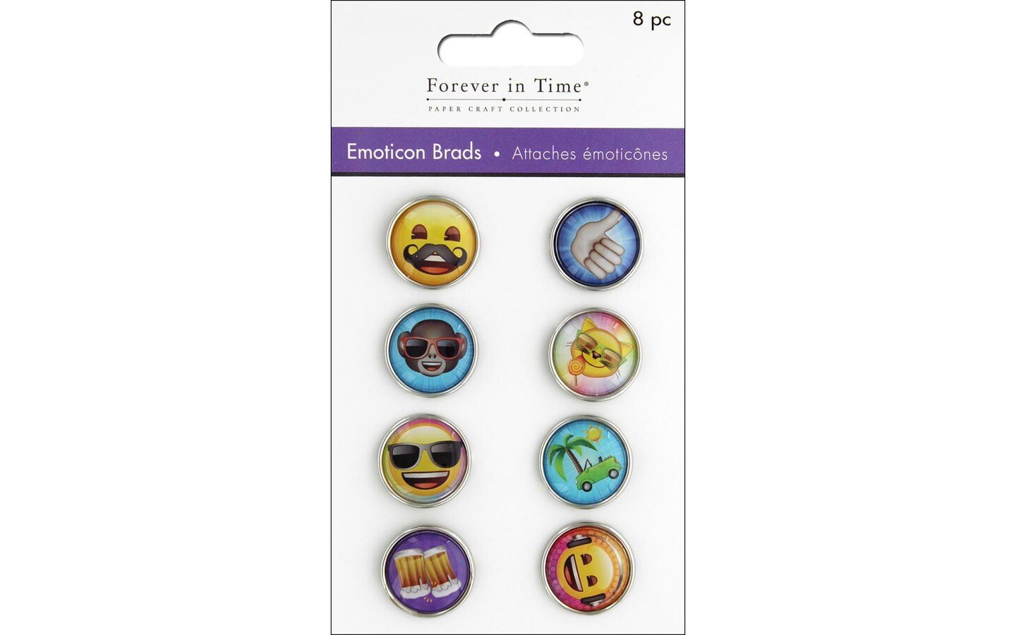 Multicraft Brads Epoxy Emoticon Chill