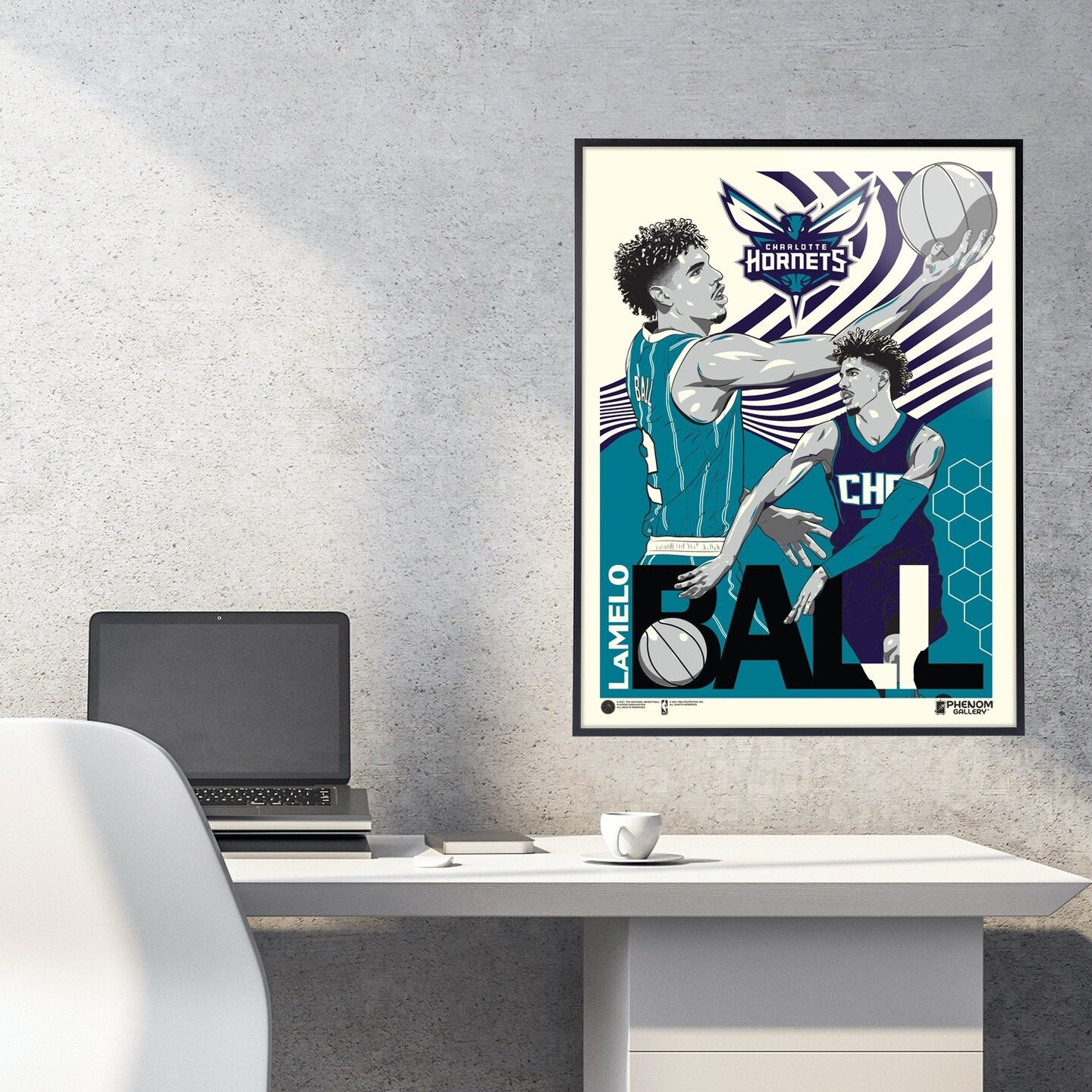 Phenom Gallery Charlotte Hornets LaMelo Ball 18" x 24" Deluxe Framed Serigraph