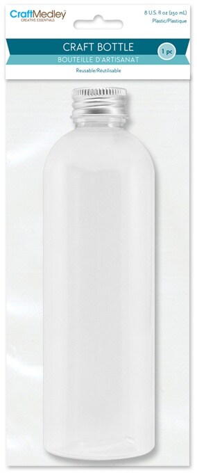 Transparent Bottle With Matte Aluminum Screw Cap 8Oz-Empty