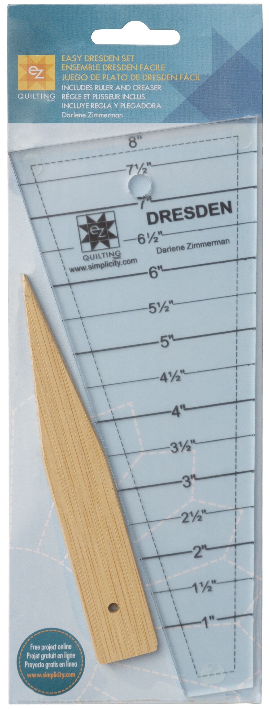 EZ Quilting Easy Dresden Quilting Ruler-1&#x22; To 7-1/2&#x22;