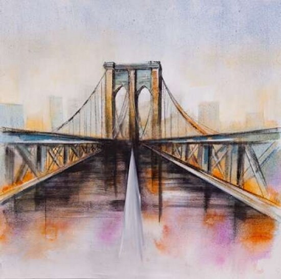 Colorfull Brooklyn Bridge Poster Print by Atelier B Art Studio - Item # VARPDXBEGCIT211