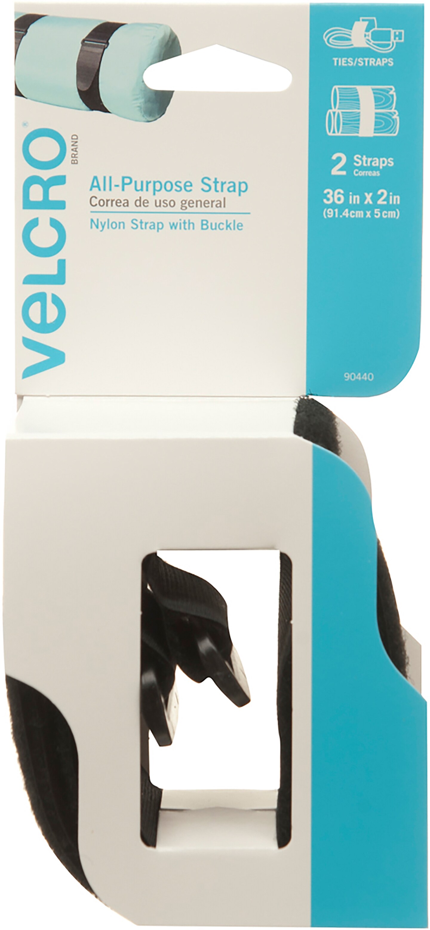VELCRO(R) Brand All Purpose Straps 2&#x22;X36&#x22; 2/Pkg-Black