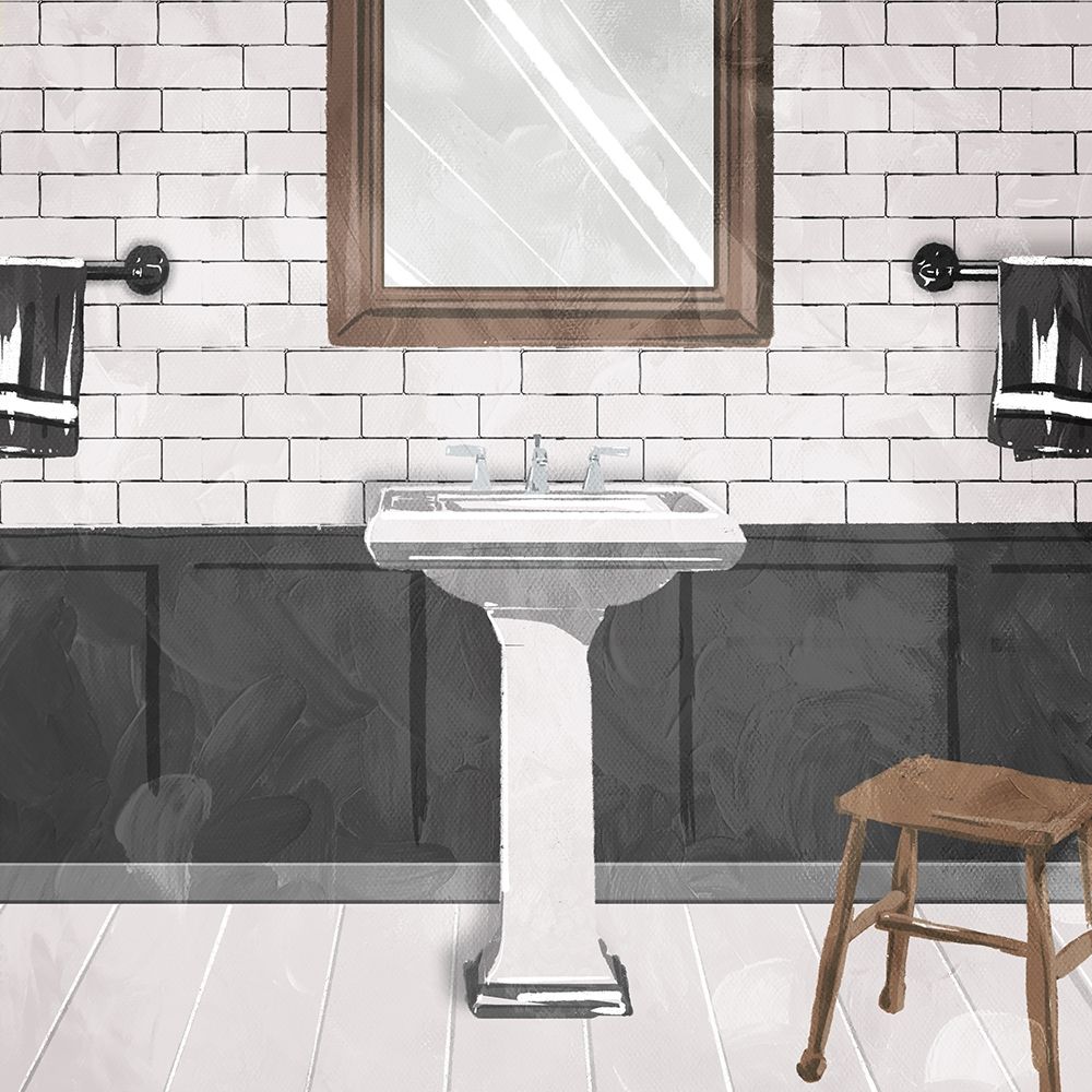 White Wash Sink Poster Print by Milli Villa # MVSQ619A