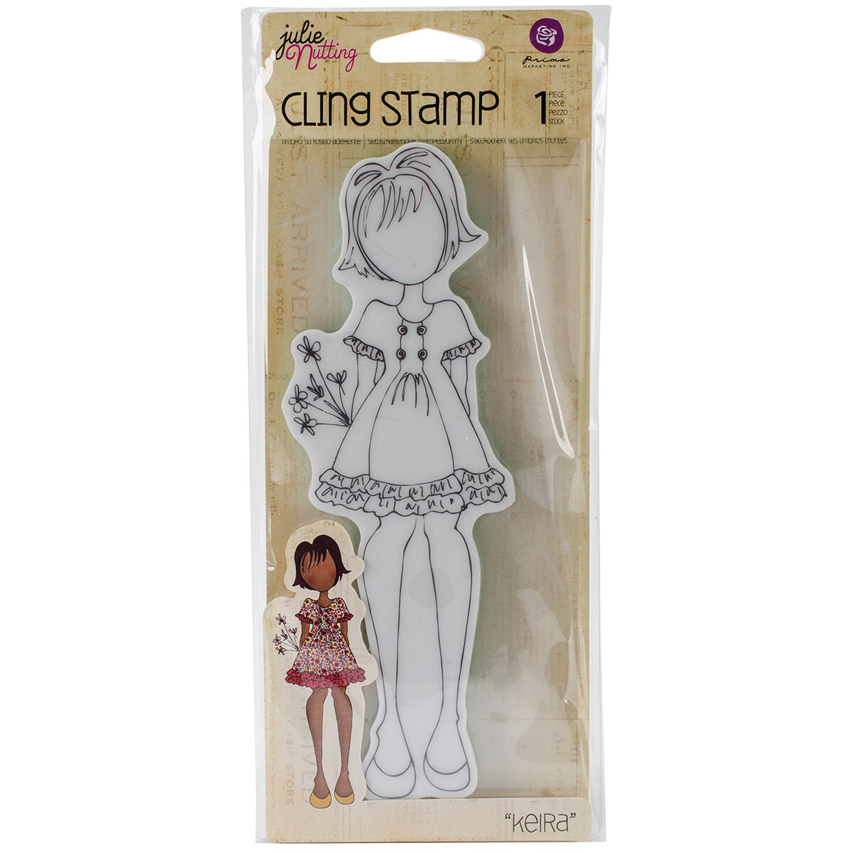 Prima Marketing Julie Nutting Mixed Media Cling Rubber Stamp-Kiera