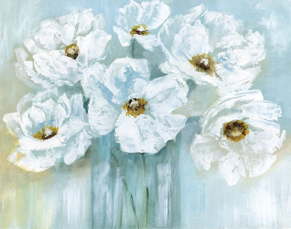 White Poppy Bouquet Poster Print by Nan - Item # VARPDX18550