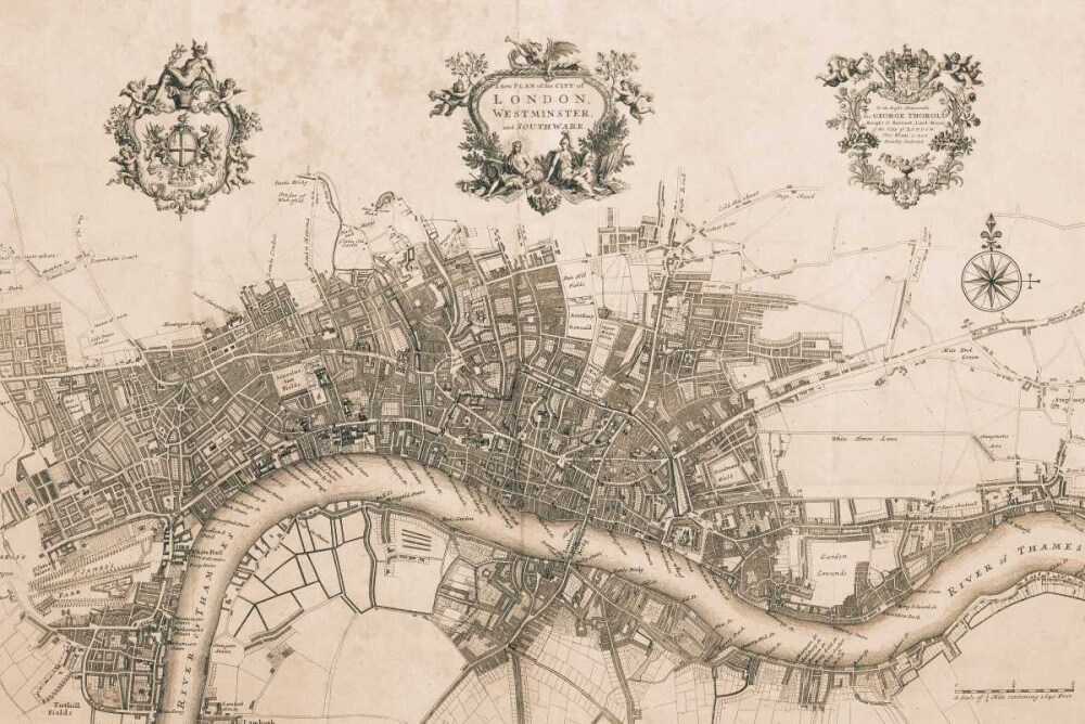 Plan of the City of London 172 Poster Print by John Stow # AP6035