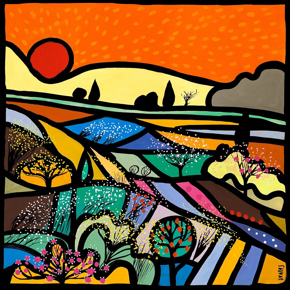 Lavender Fields at Sunset Poster Print by Wallas Wallas - Item # VARPDX1WA4952