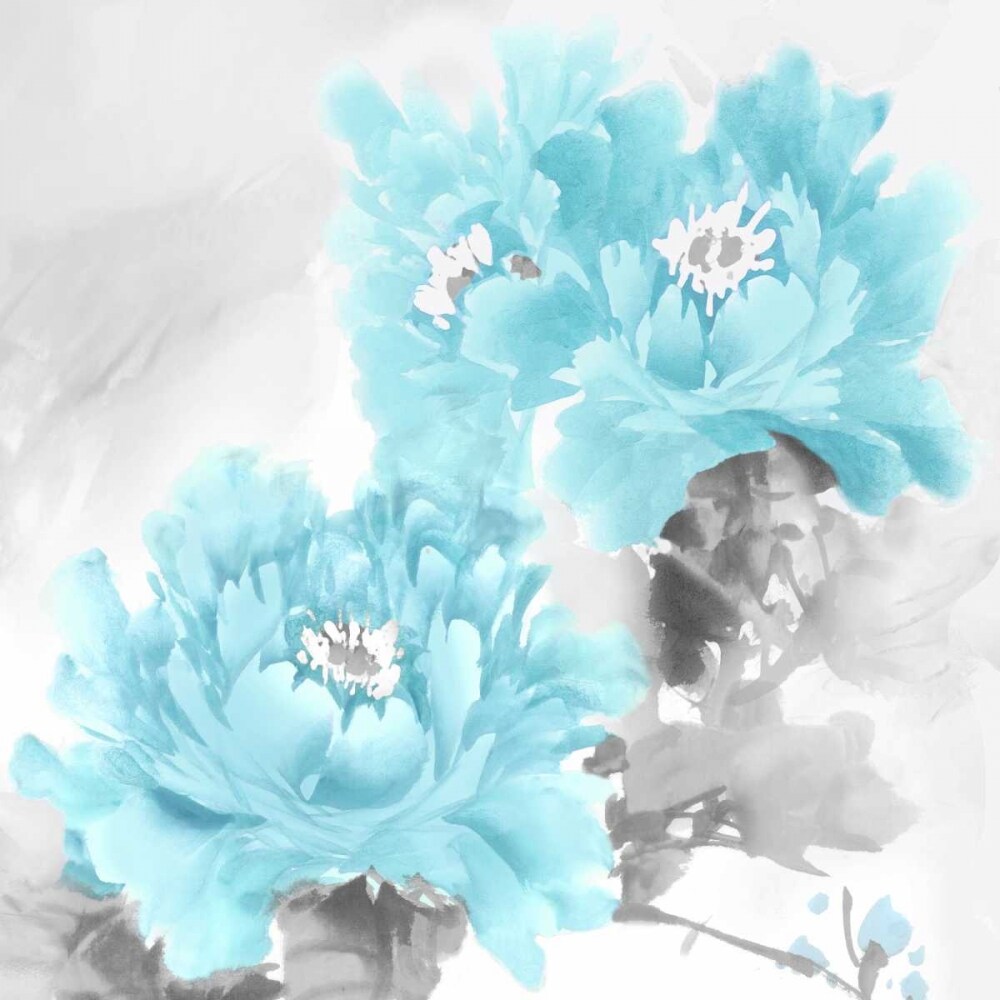 Flower Bloom in Aqua II Poster Print by Jesse Stevens # JES113302