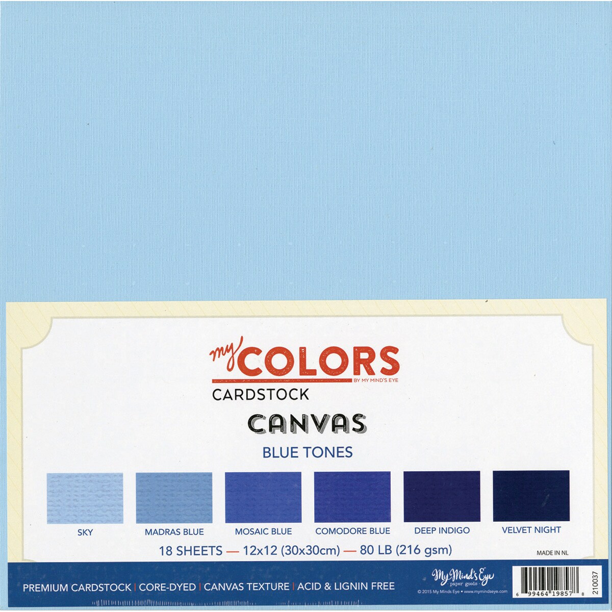 My Colors Canvas Cardstock Bundle 12x12 18pkg Blue Tones Michaels