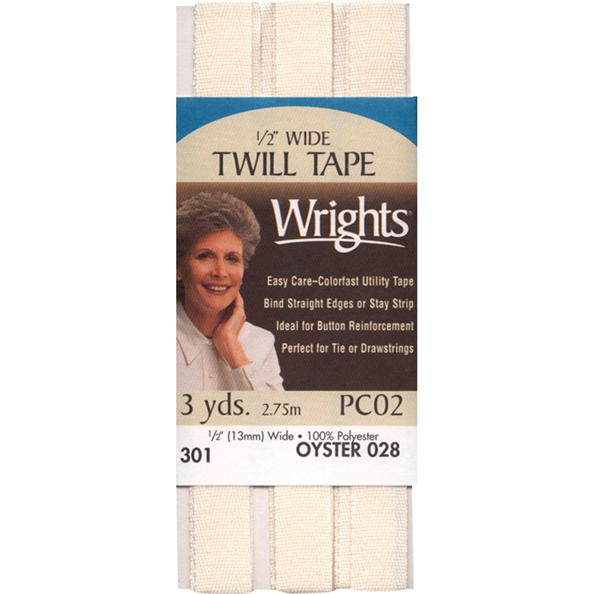 Wrights Twill Tape .5&#x22;X3yd-Oyster