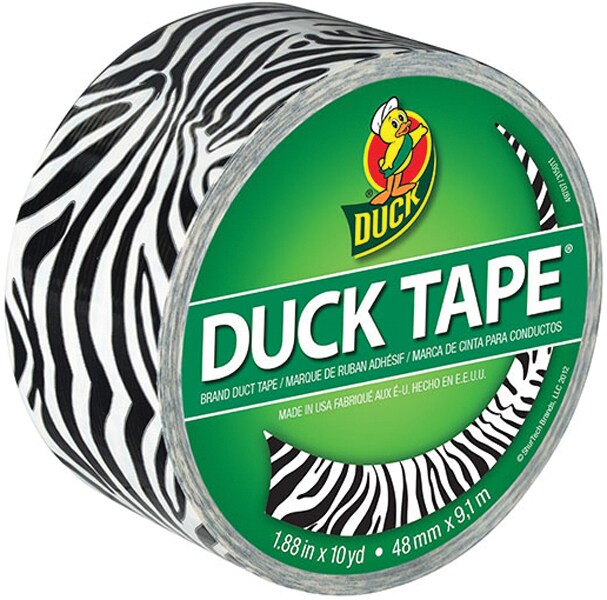 Duck Patterned Duck Tape 1.88&#x22;X10yd-Zebra