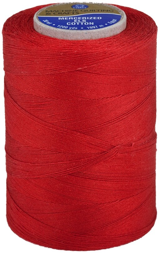 Coats Cotton Machine Quilting Solid Thread 1200Yd-Red