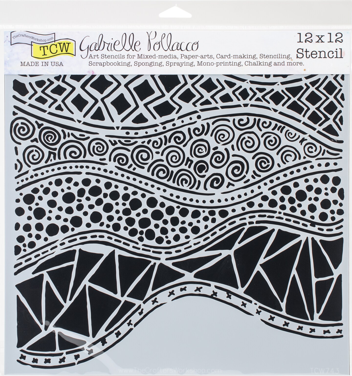 Crafter&#x27;s Workshop Template 12&#x22;X12&#x22;-Crazy Waves