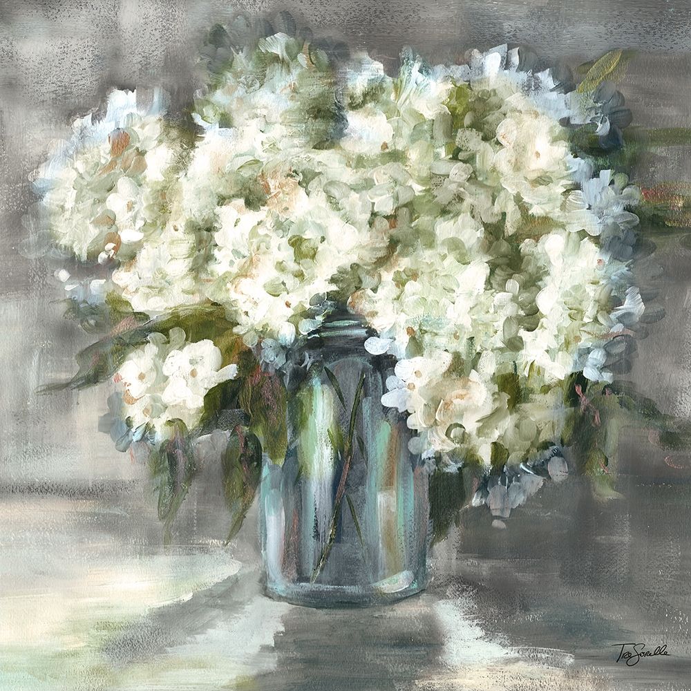 White and Taupe Hydrangeas Sill Life Poster Print by Tre Sorelle Studios - Item # VARPDXRB13106TS