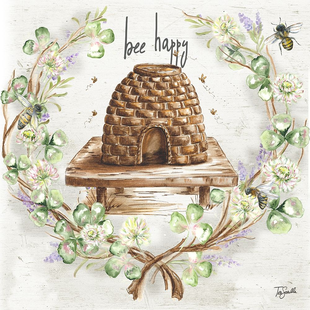 Honey Bee and Clover Wreath II Poster Print by Tre Sorelle Studios Tre Sorelle Studios # RB14164TS
