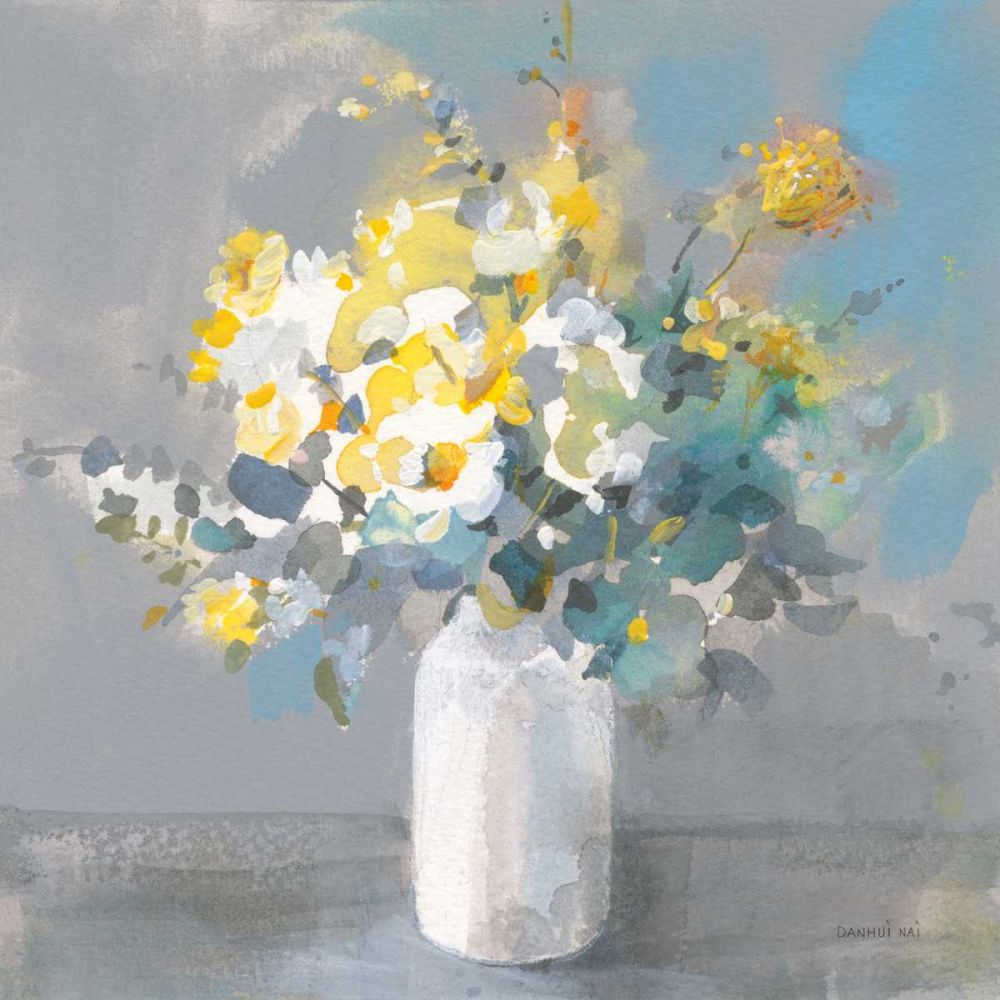 Touch of Spring I White Vase by Danhui Nai - Item # VARPDX71451