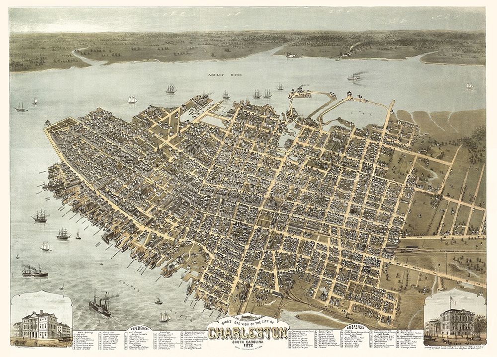 Charleston South Carolina - Drie 1872 Poster Print by Drie Drie # SCCH0004