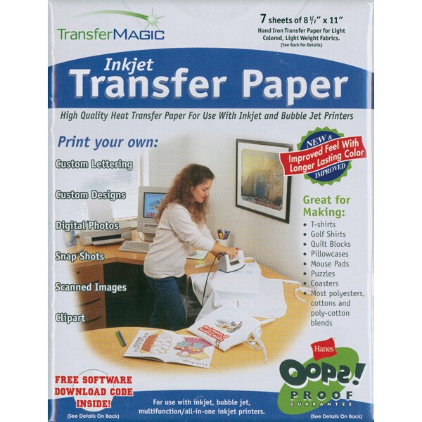 Transfer Magic Ink Jet Transfer Paper 8.5&#x22;X11&#x22; 7/Pkg-