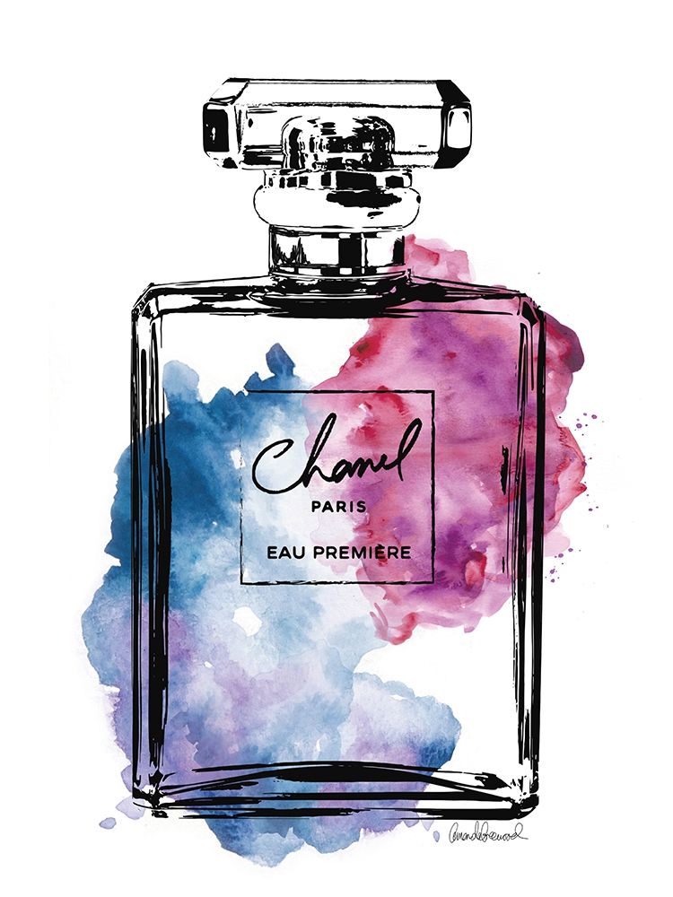 Perfume Bottle Black and Multi Poster Print by Amanda Greenwood # AGD115477