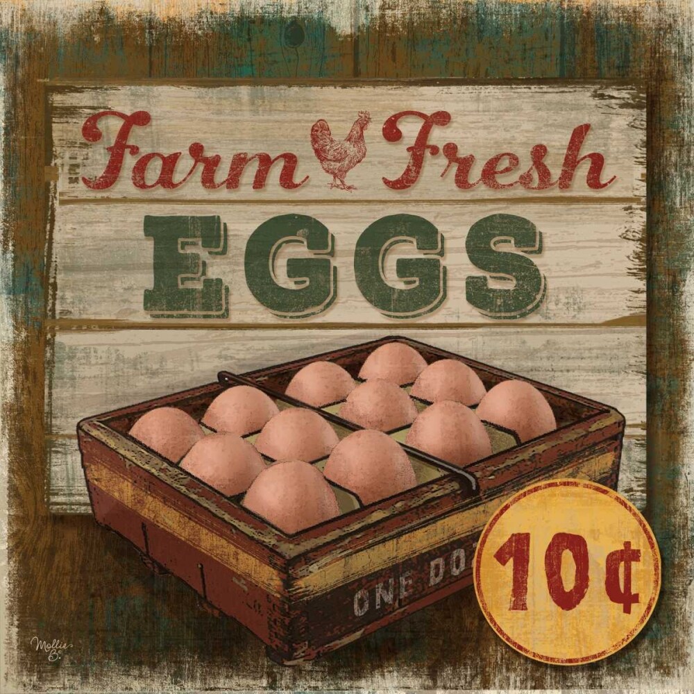 Farm Fresh Eggs Poster Print by Mollie B. Mollie B. - Item # VARPDXMOL1562