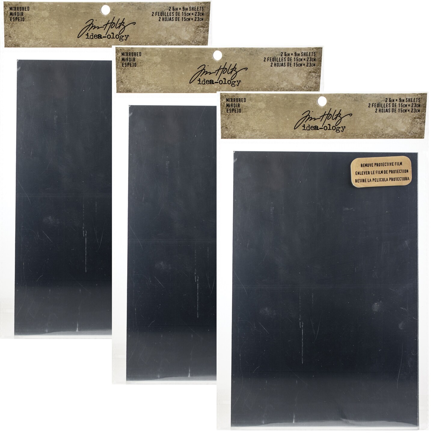 Multipack of 3 - Idea-Ology Adhesive Mirrored Sheets 6"X9" 2/Pkg