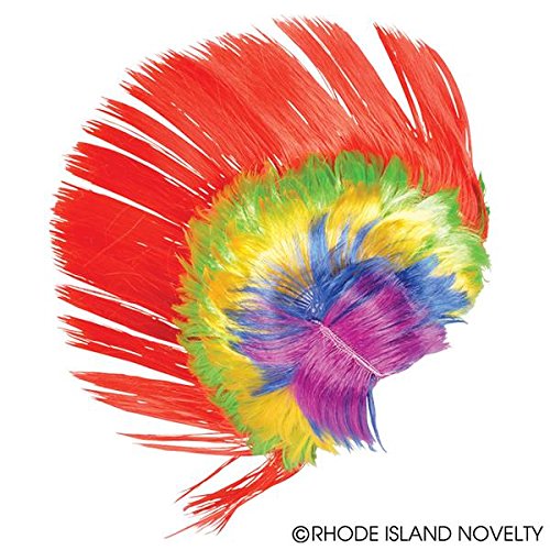 Rhode Island Novelty Adult Rainbow and Pink School and Team Spit Mohawk Wig