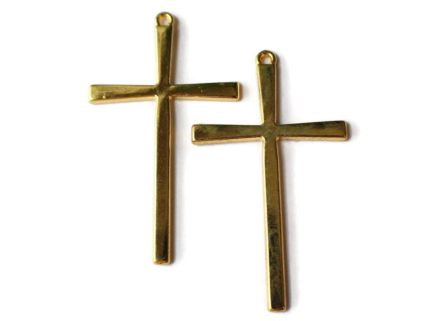 2 61x36mm Large Gold Cross Pendant Zinc Alloy Cross Big Christian Cross Charm