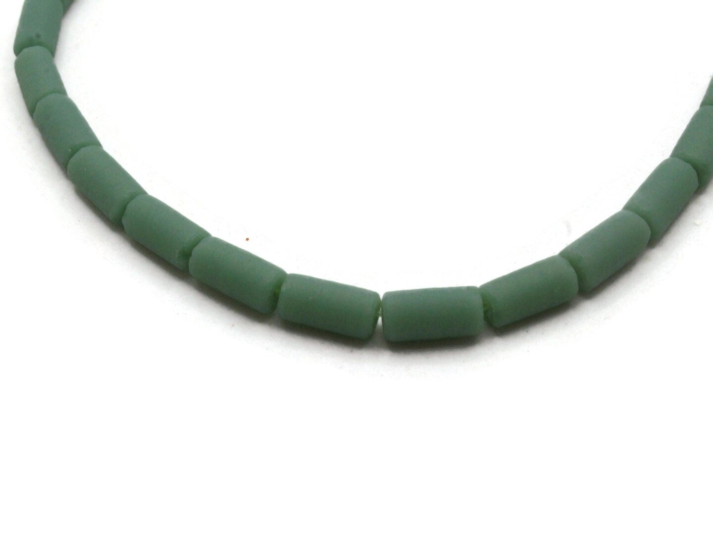 24 8mm Green Frosted Glass Tube Beads Michaels